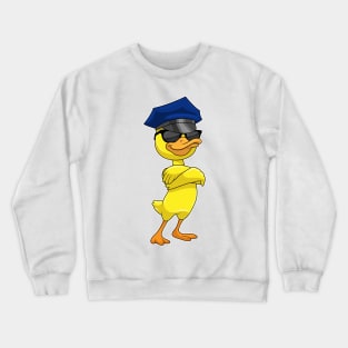 Duck as Police officer with Police cap Crewneck Sweatshirt